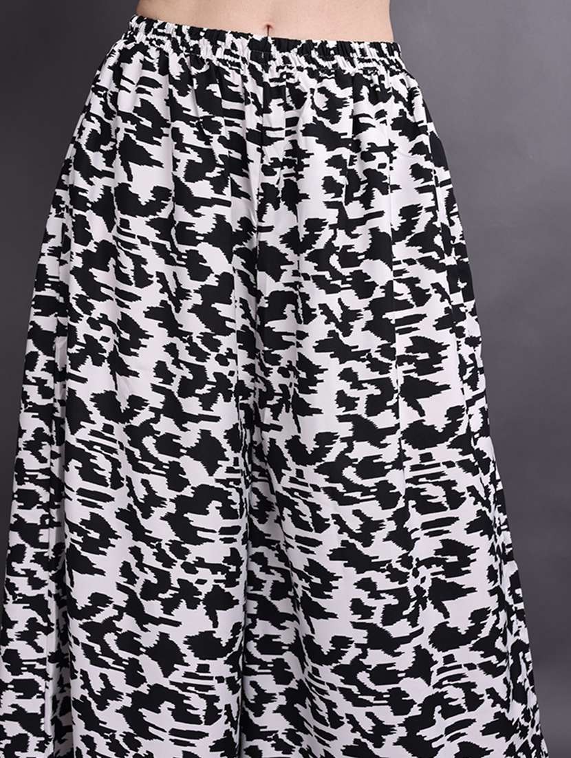 women printed mid rise flared palazzo - 22498060 -  Standard Image - 1