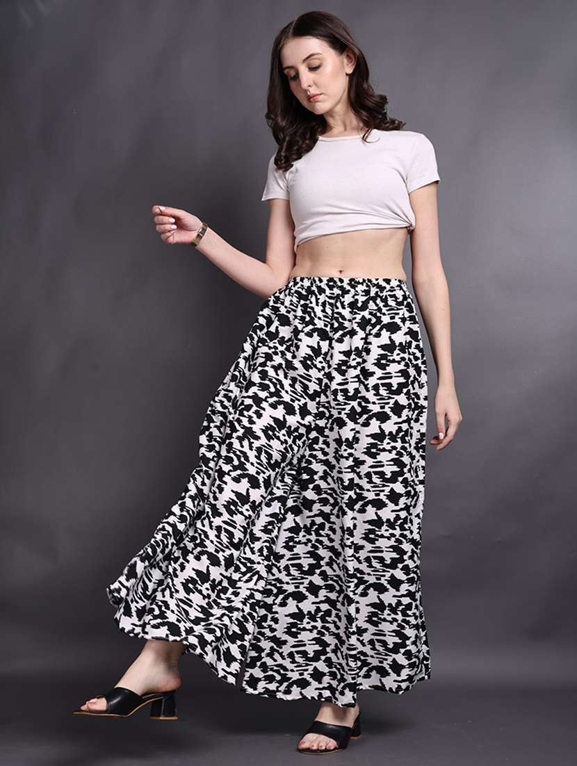 women printed mid rise flared palazzo - 22498063 -  Standard Image - 4