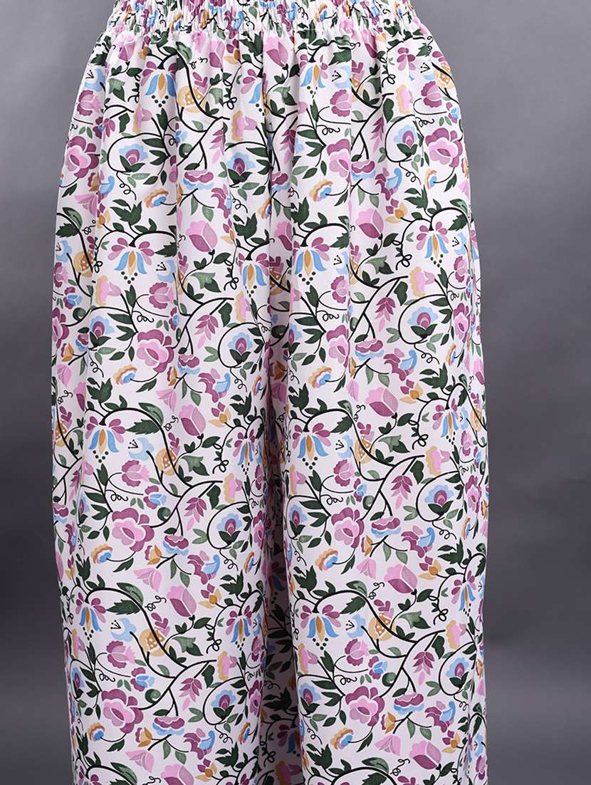 women printed mid rise flared palazzo - 22498069 -  Standard Image - 1