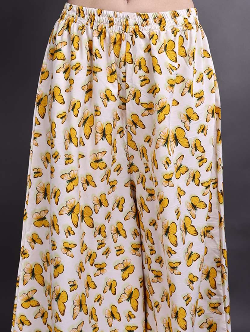 women printed mid rise flared palazzo - 22498070 -  Standard Image - 1