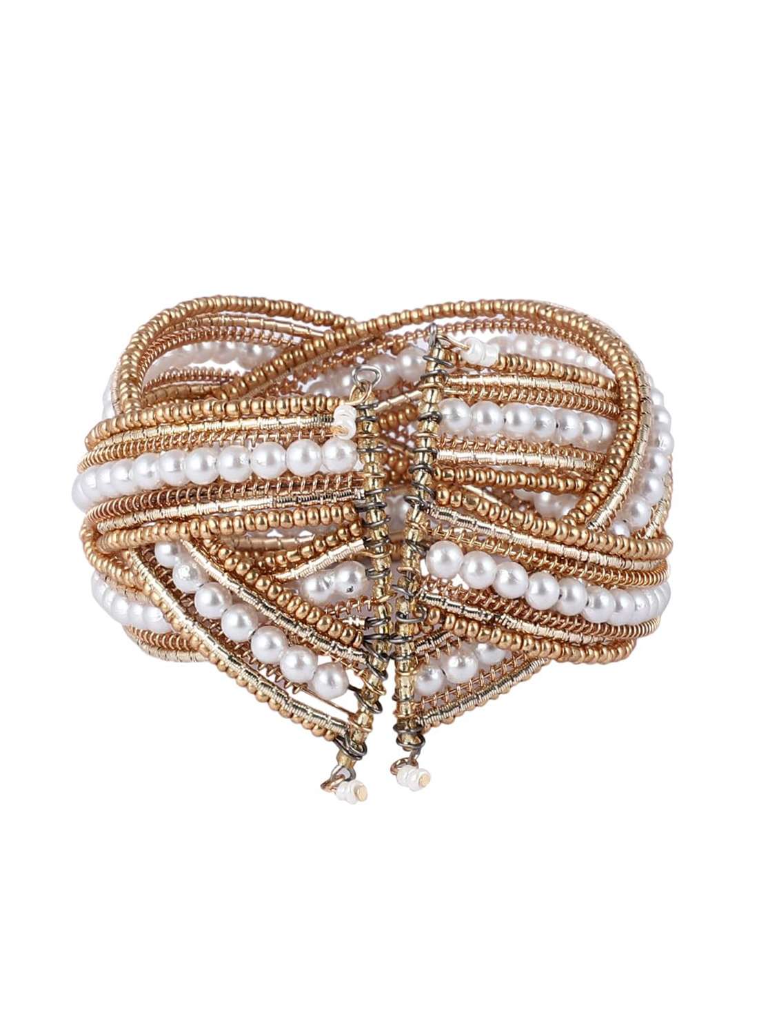 pearl & gold-toned multi-layer bracelet for women - 22498073 -  Standard Image - 1
