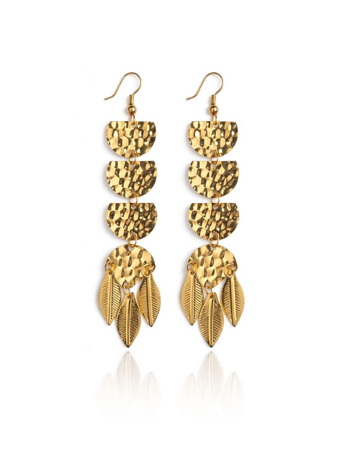 gold-toned brass metal dangle earring - 22498081 -  Standard Image - 1