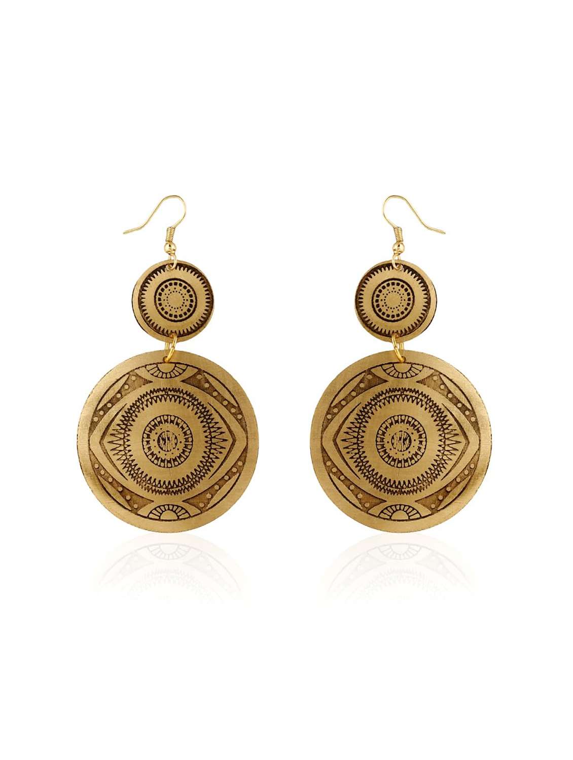 evil eye engraved metal drop earring - 22498097 -  Standard Image - 1
