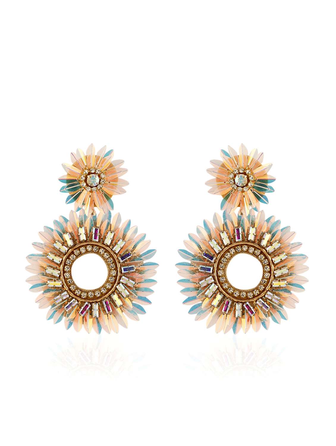 crystal stone floral statement earring - 22498098 -  Standard Image - 1