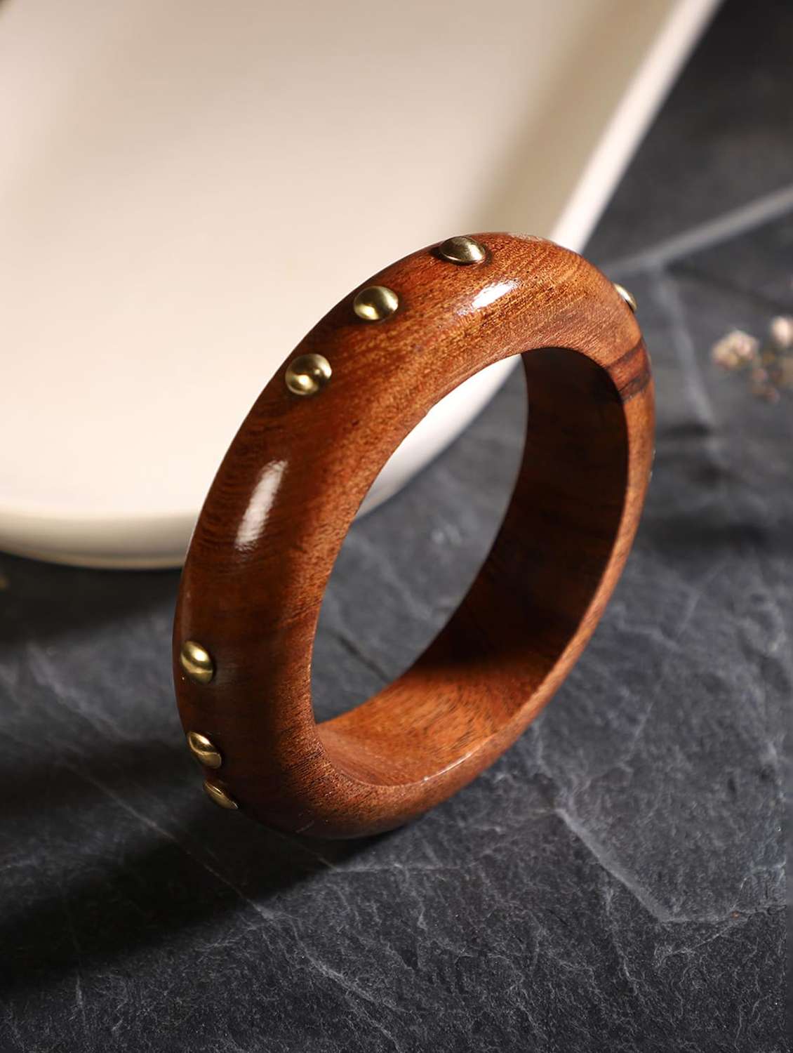 handcrafted wooden bangle bracelet for women