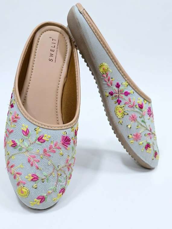 women embroidered slip on mules - 22498149 -  Standard Image - 1