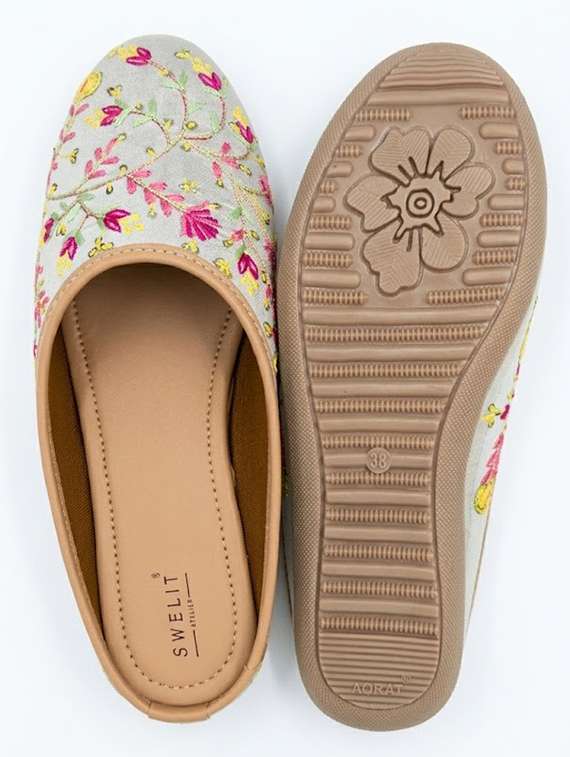 women embroidered slip on mules - 22498149 -  Standard Image - 4