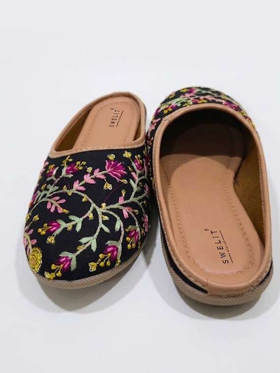 Women Embroidered Slip On Mules - 22498153 -  Standard Image - 1