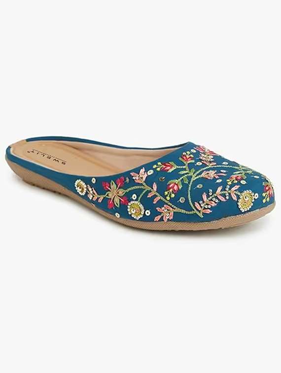 women embroidered slip on mules - 22498160 -  Standard Image - 1