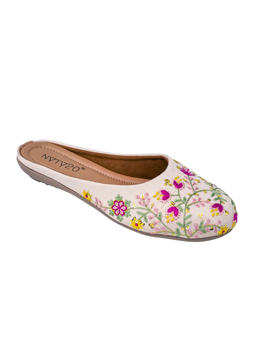 women embroidered slip on mules - 22498161 -  Standard Image - 1
