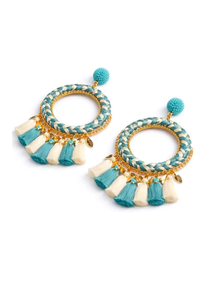 Earrings With Leaf Cut Metal Beads - 22498185 -  Standard Image - 4