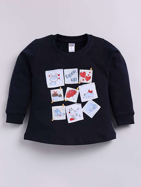 girls printed round neck full length set - 22498276 -  Standard Image - 1