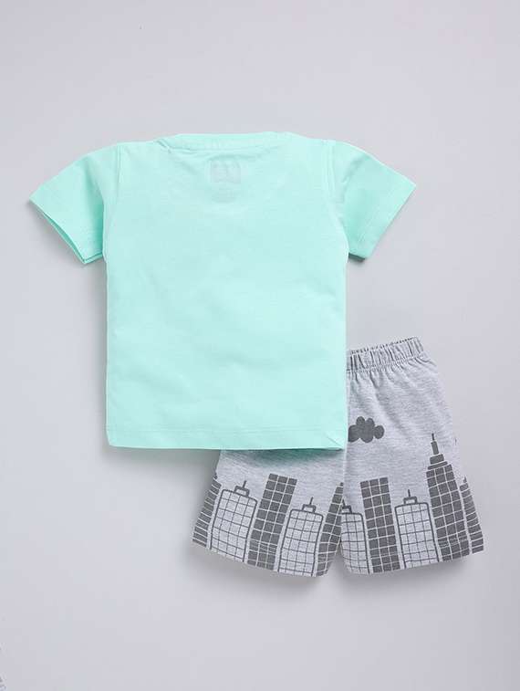 boys printed round neck t-shirt and shorts set - 22498352 -  Standard Image - 1