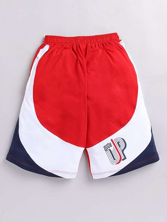 boys colourblock mid rise regular shorts