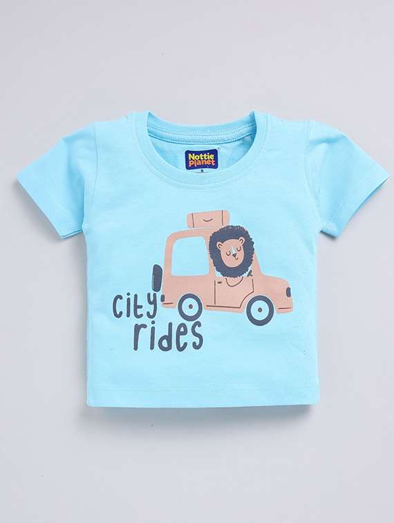boys printed round neck t-shirt and shorts set - 22498449 -  Standard Image - 1