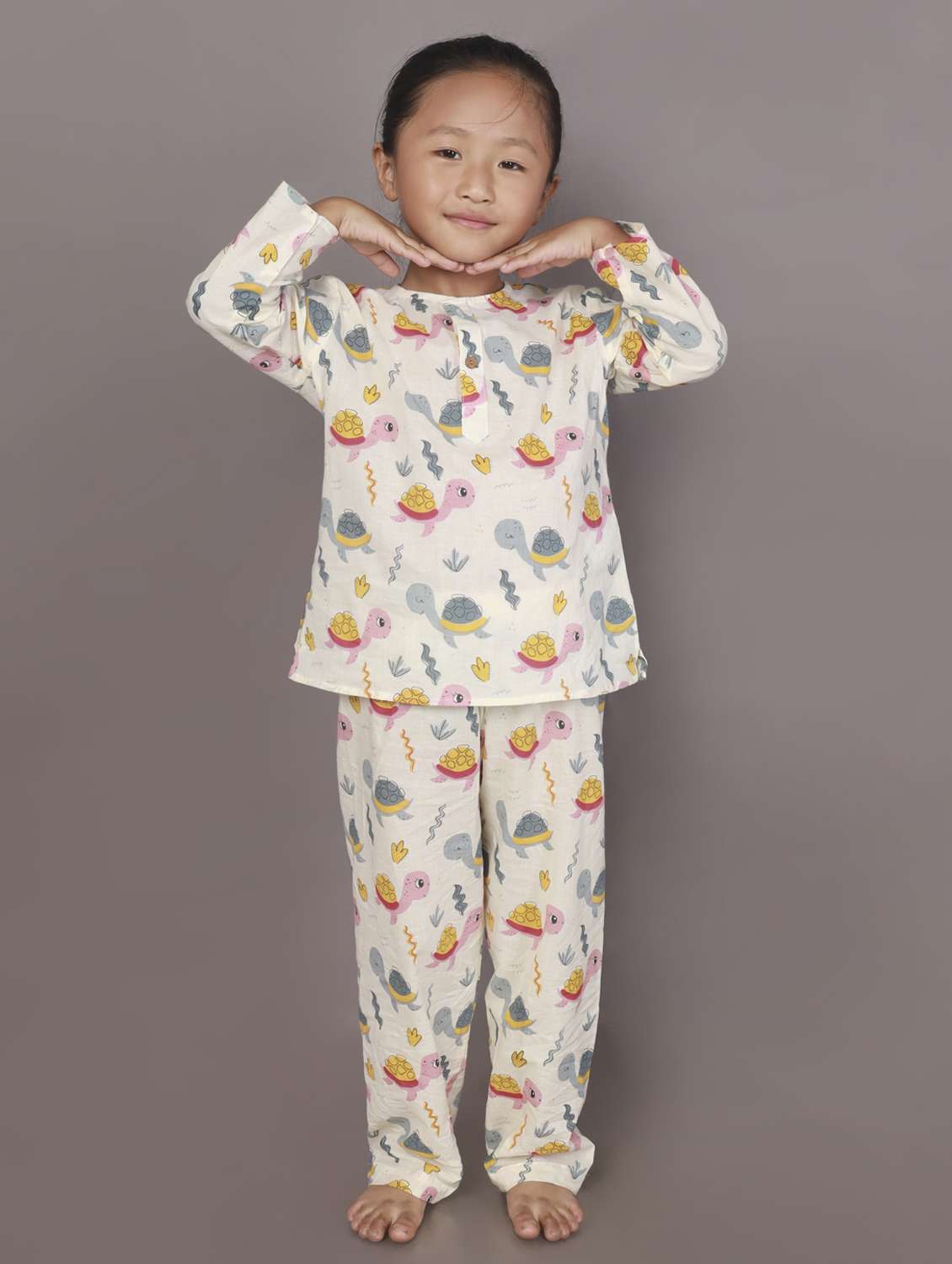 girls printed long sleeve nightwear set - 22498505 -  Standard Image - 1