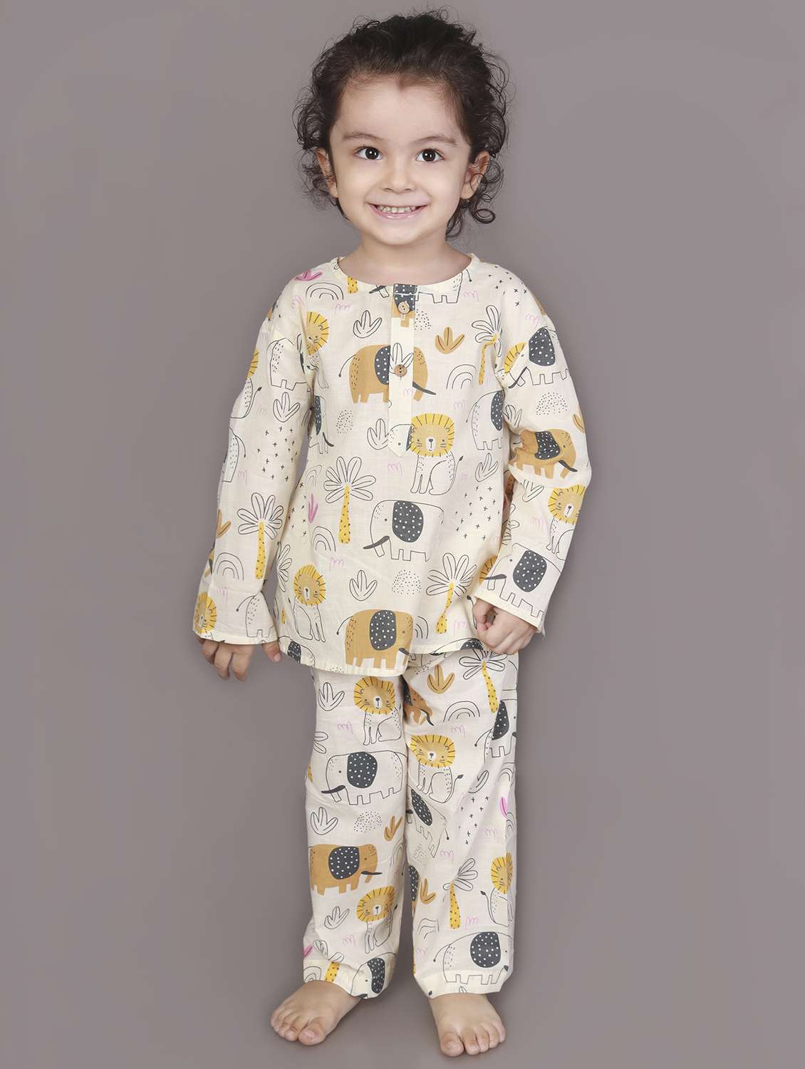 girls printed long sleeve nightwear set - 22498506 -  Standard Image - 1