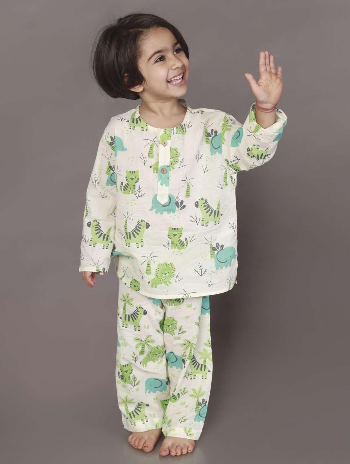girls printed long sleeve nightwear set - 22498507 -  Standard Image - 1