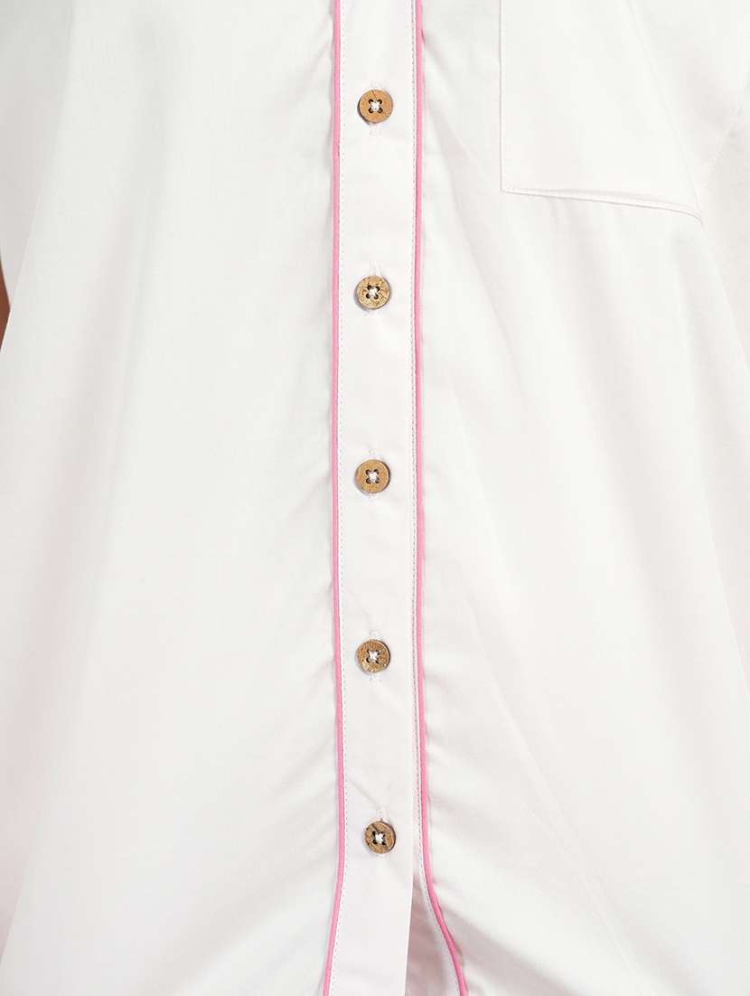 women solid short sleeve nightwear set - 22498583 -  Standard Image - 4