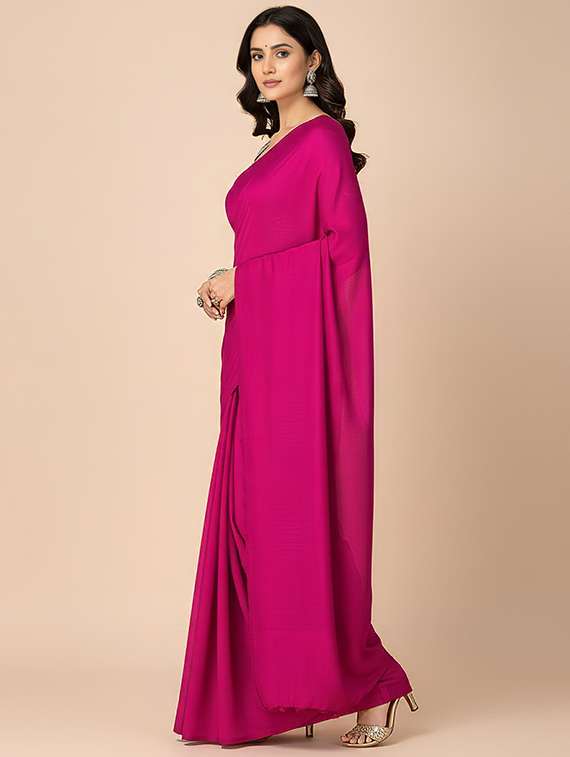 Women Solid Handloom Saree With Blouse - 22498606 -  Standard Image - 1