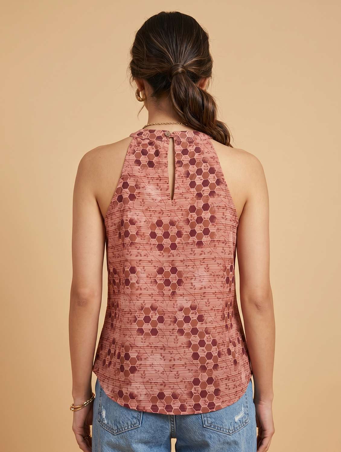 women printed round neck sleeveless top - 22498672 -  Standard Image - 4
