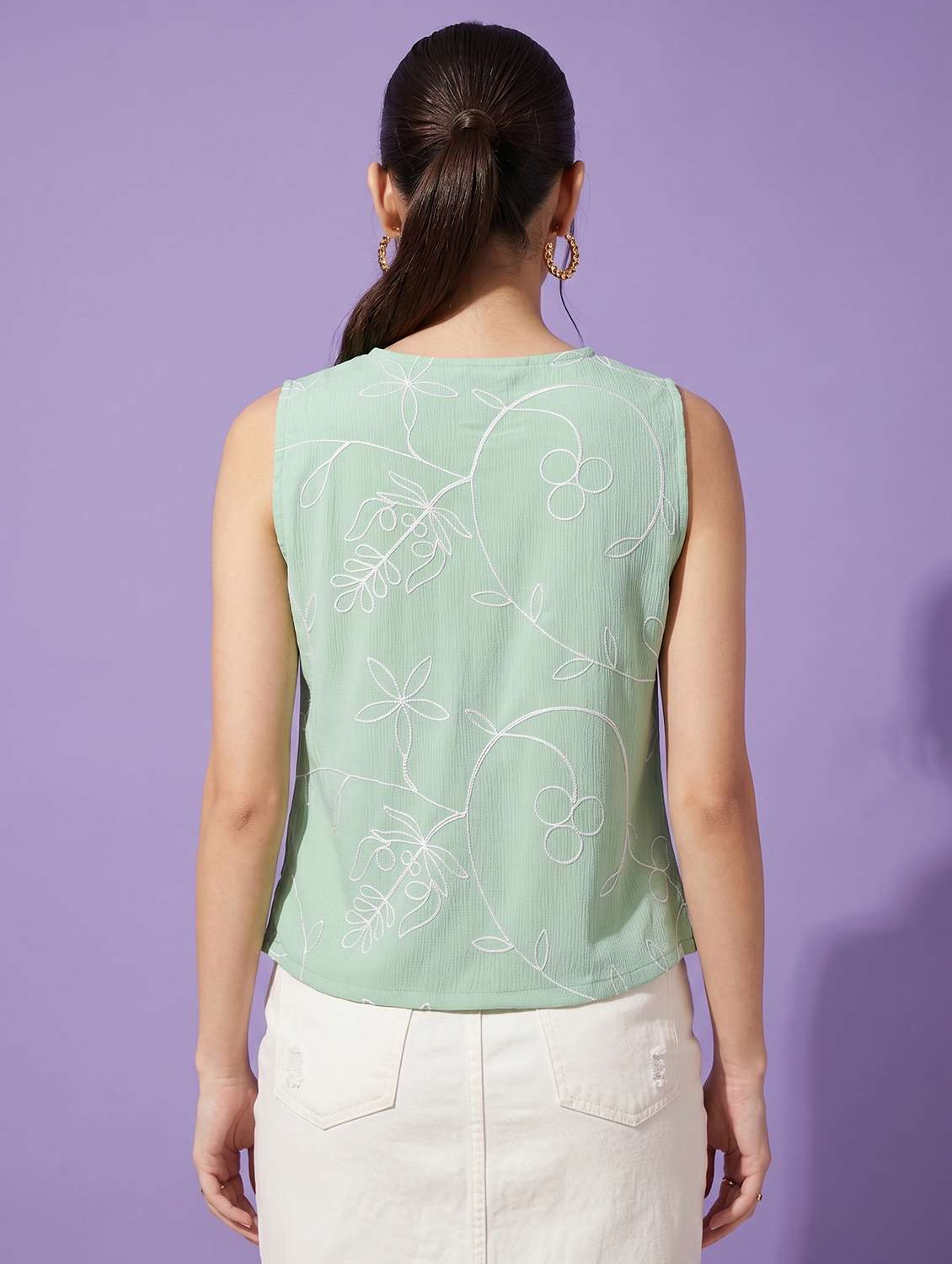 women embroidered sleeveless vest top - 22498679 -  Standard Image - 4