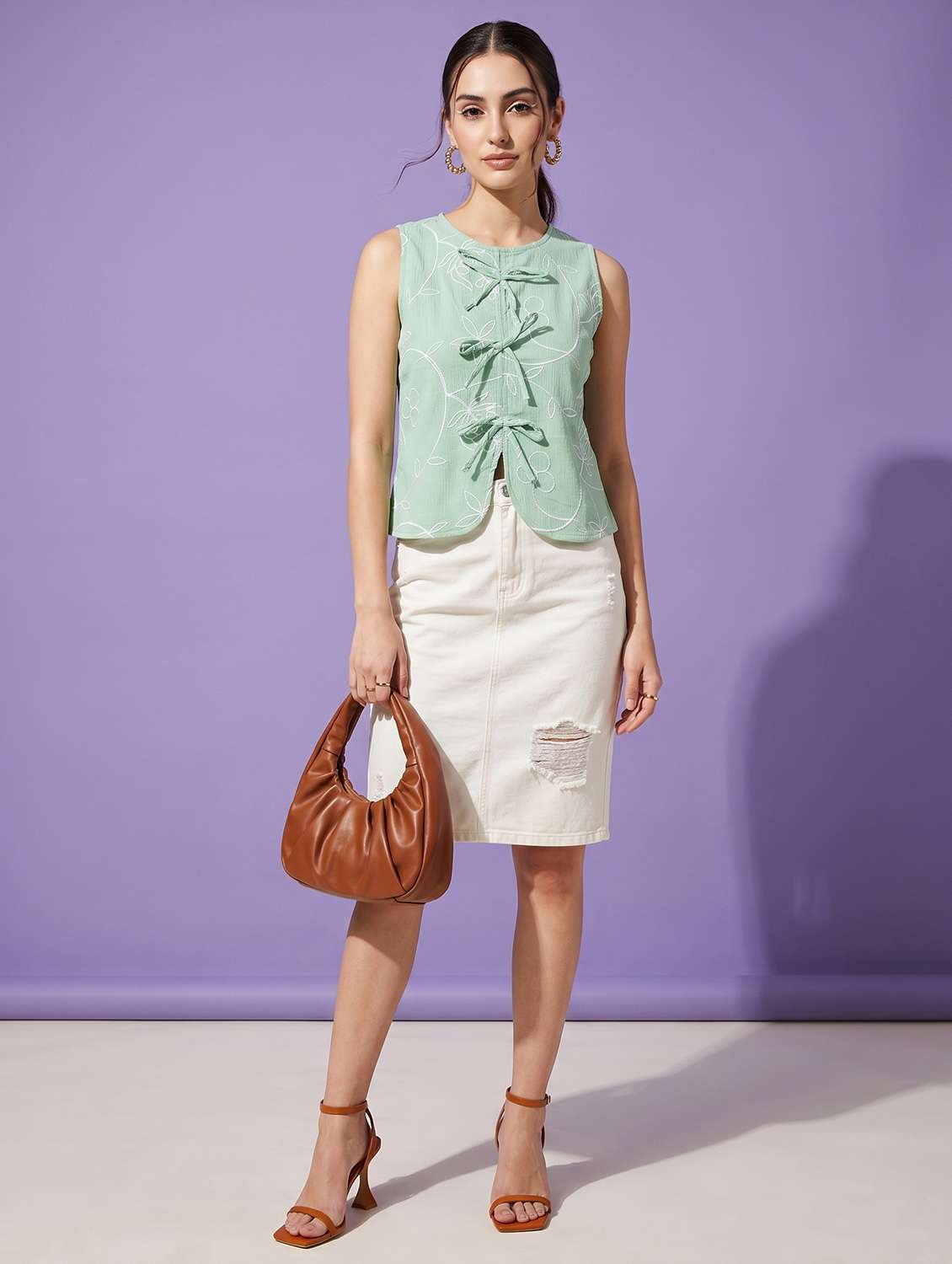 women embroidered sleeveless vest top - 22498679 -  Standard Image - 6