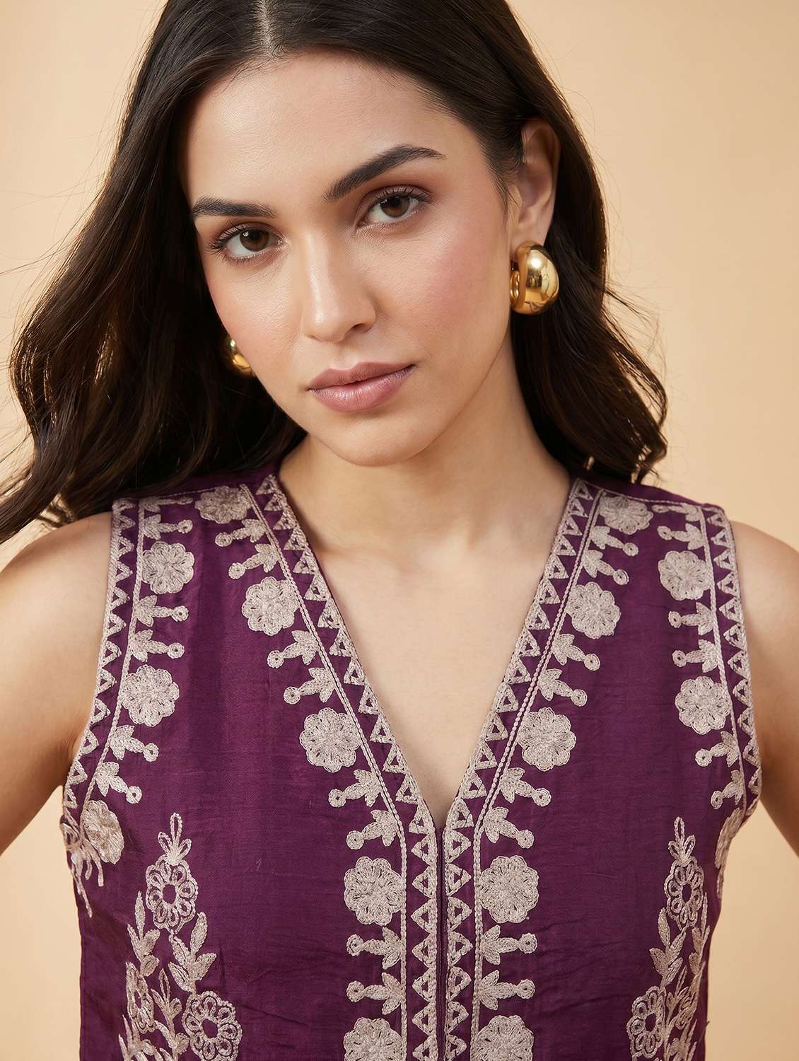 women embroidered sleeveless vest top - 22498694 -  Standard Image - 1