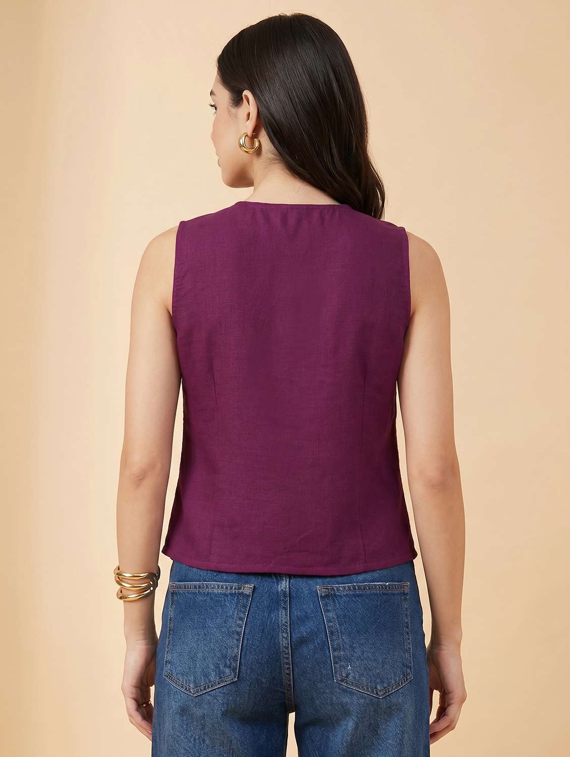 women embroidered sleeveless vest top - 22498694 -  Standard Image - 4
