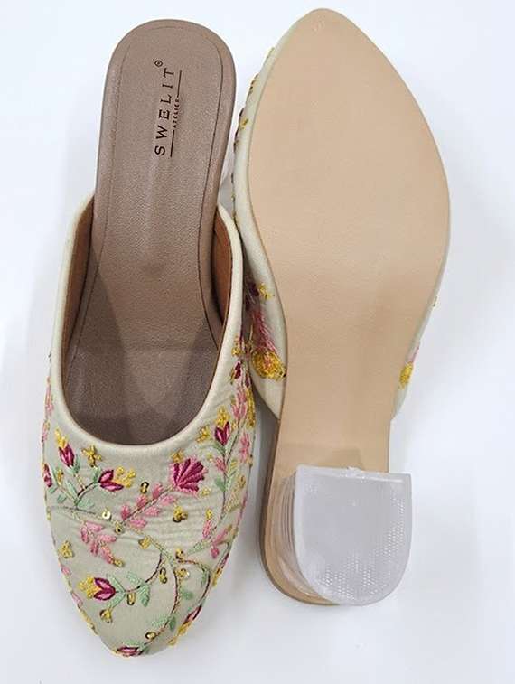 women embroidered slip on mules - 22498700 -  Standard Image - 4