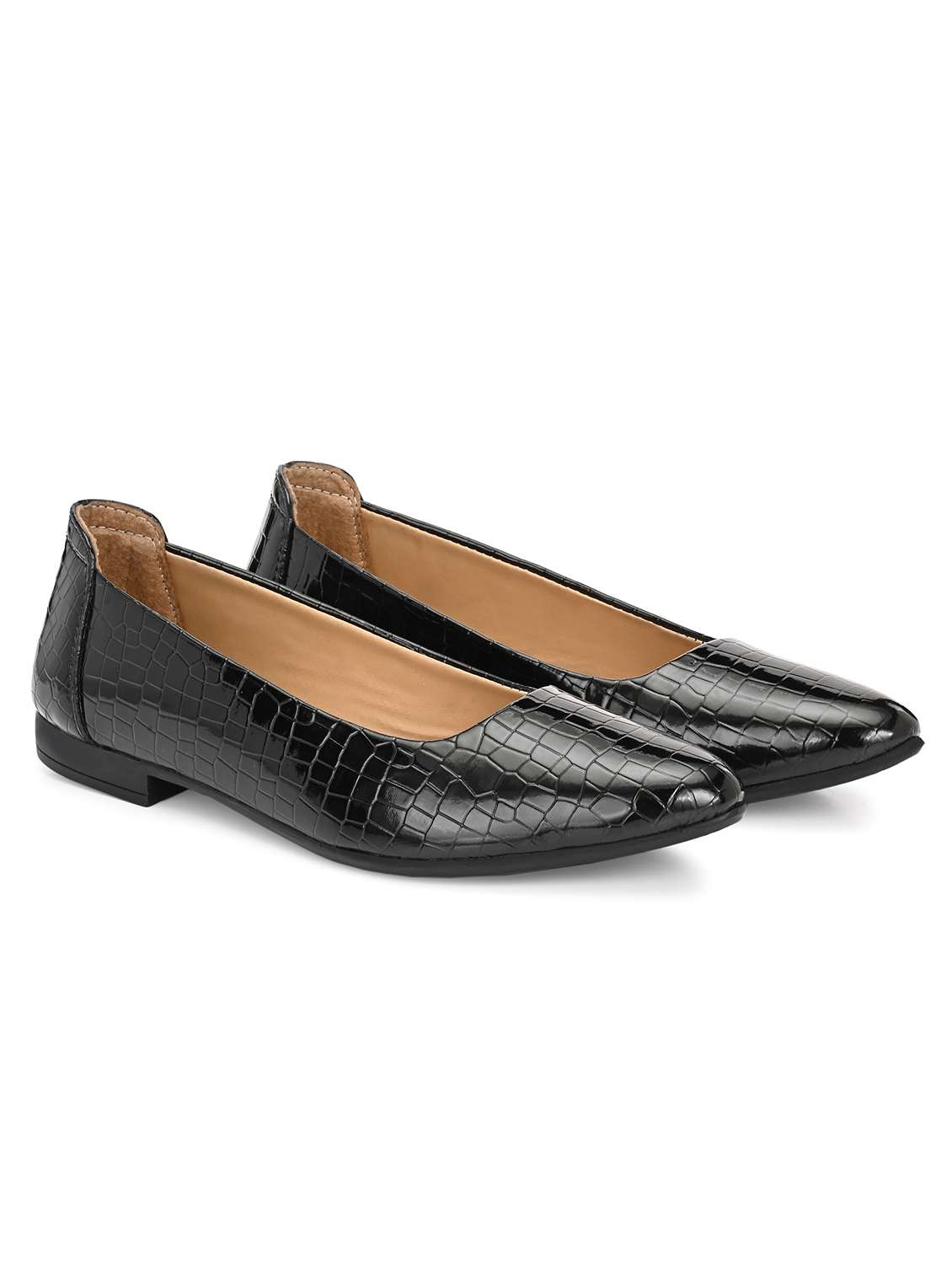 Women Black Slip On Ballerina - 22498730 -  Standard Image - 1