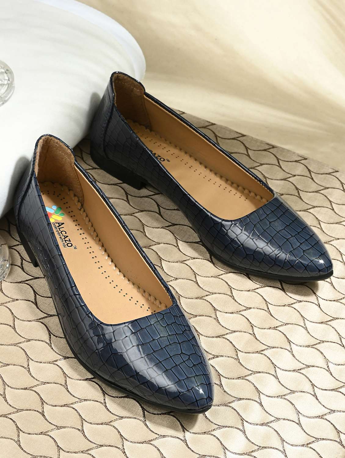 men blue slip on ballerina