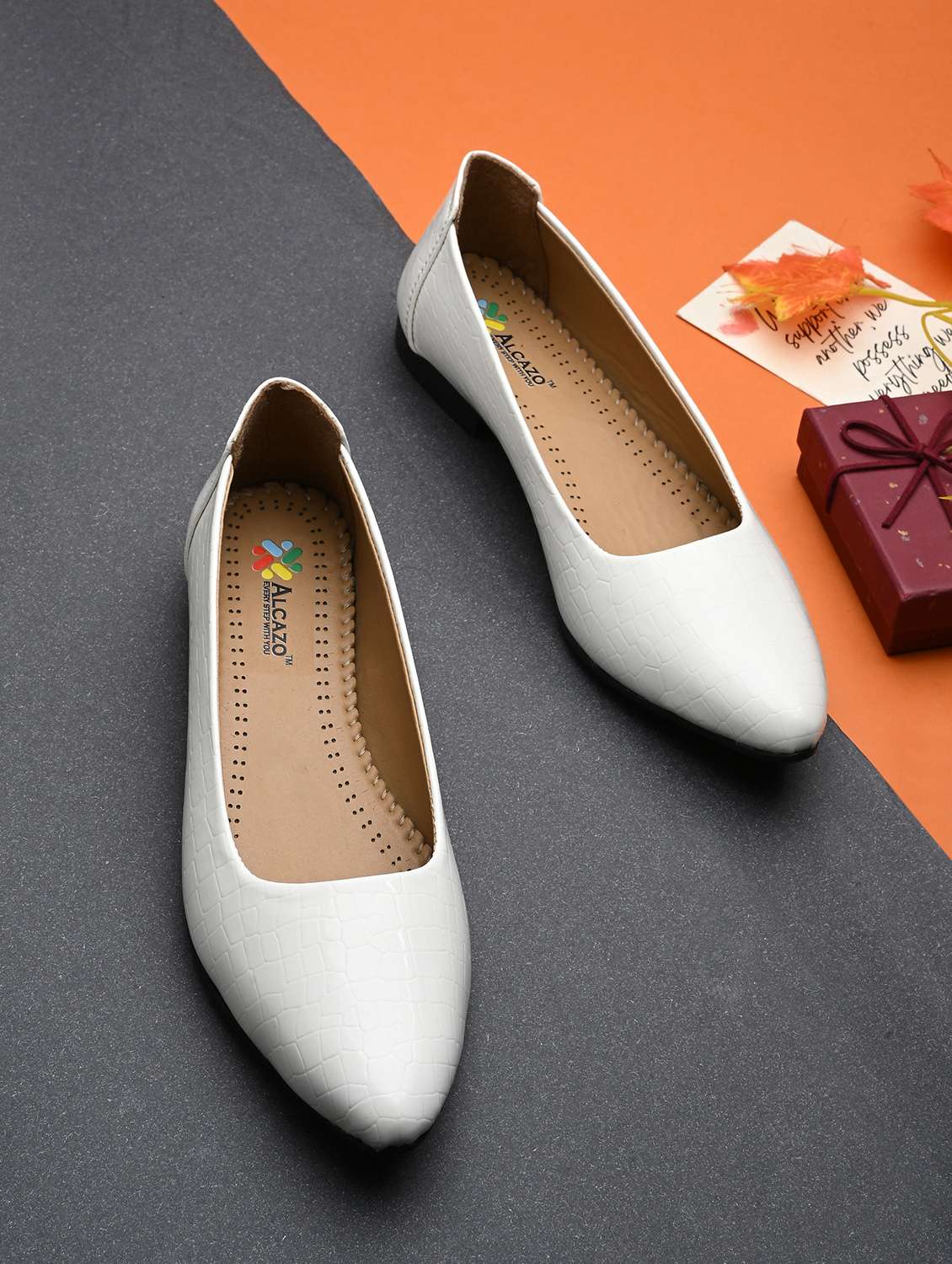 women white slip on ballerina