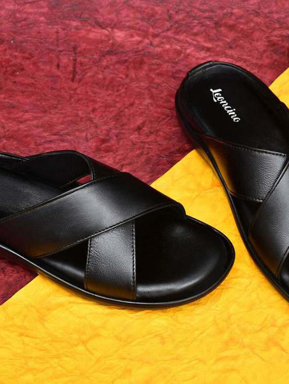 men solid slip on sandal - 22498914 -  Standard Image - 1