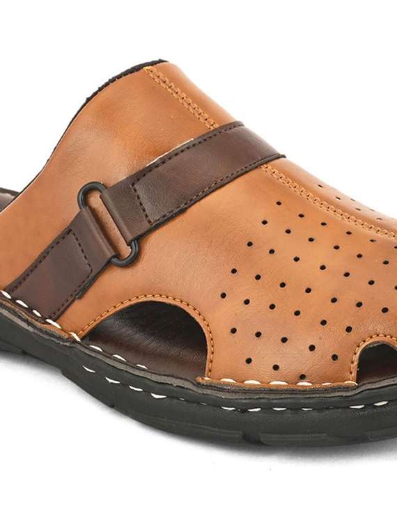 men textured slip on sandal - 22498928 -  Standard Image - 4