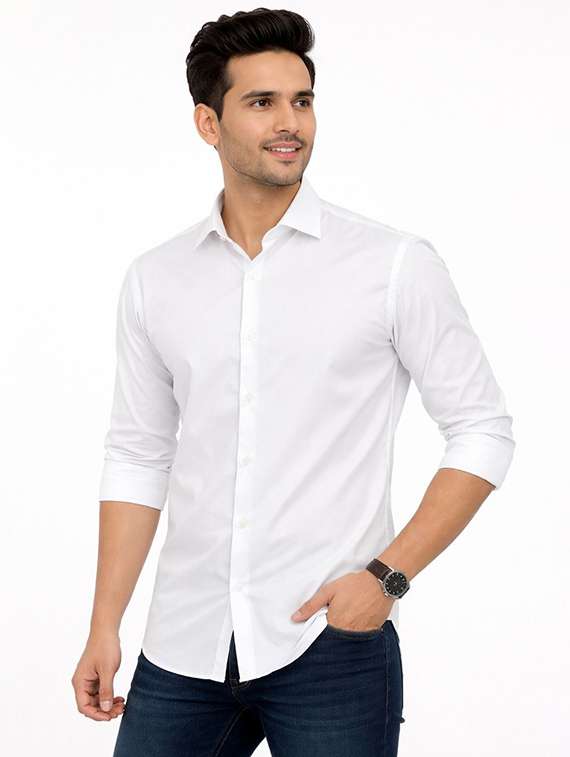 men solid long sleeve regular fit casual shirt
