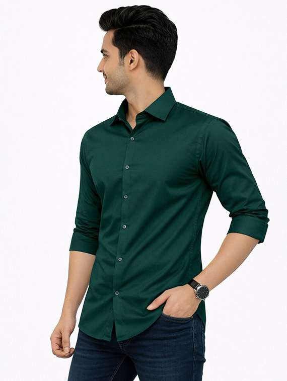 men solid long sleeve regular fit casual shirt