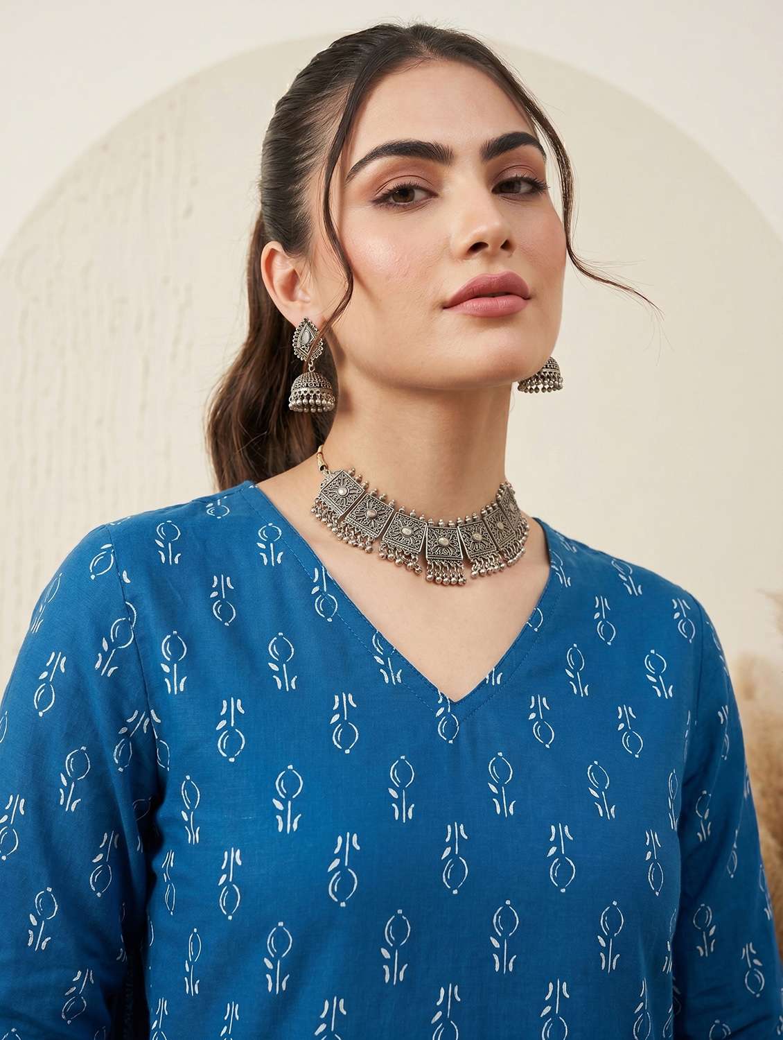 women printed three quarter sleeve straight kurta - 22499092 -  Standard Image - 1