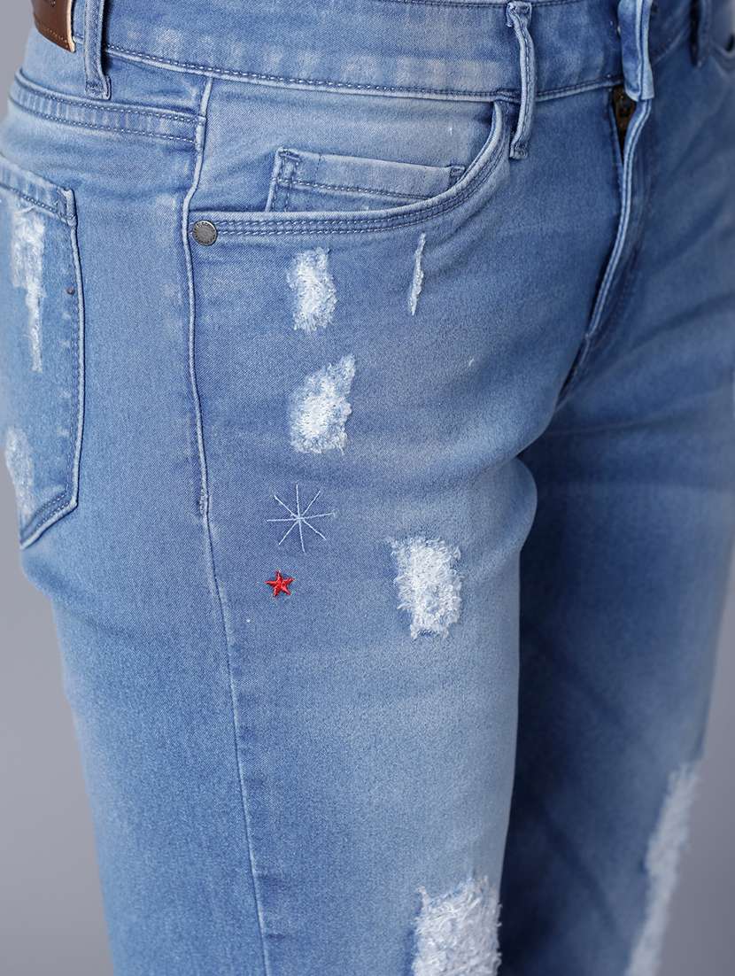 women distress mid rise slim fit jeans - 22499112 -  Standard Image - 1