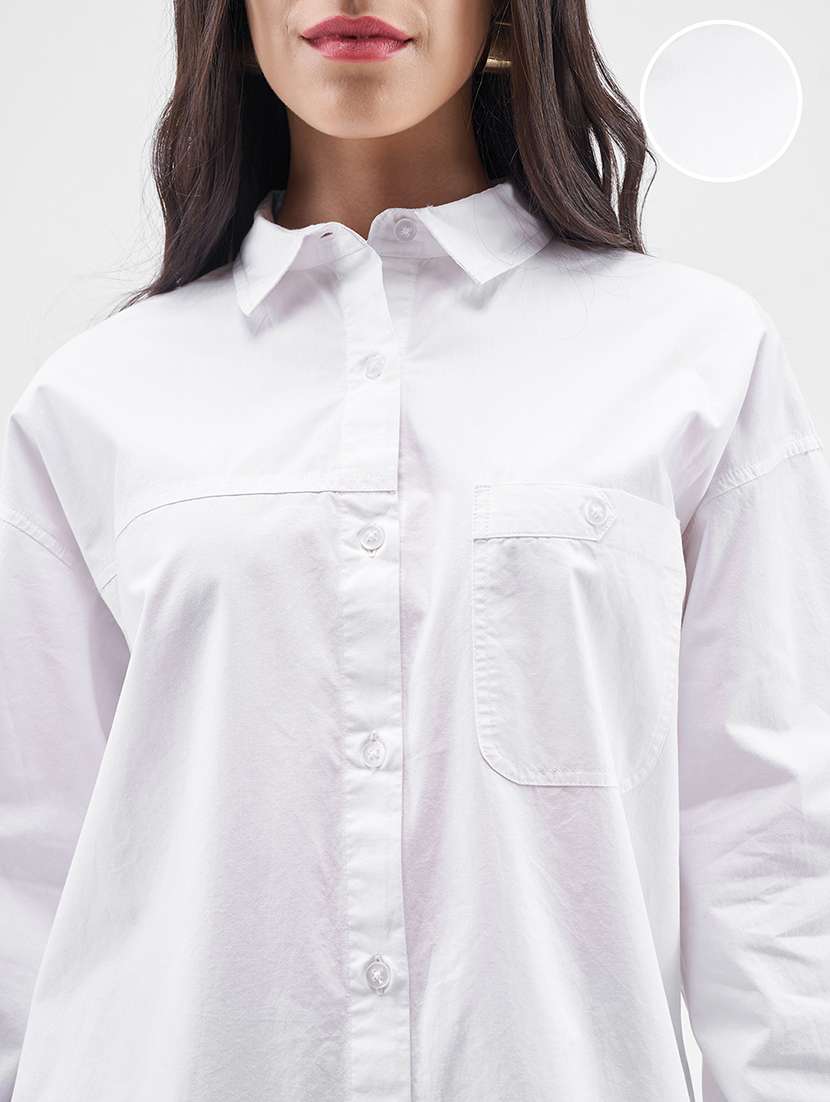 women solid long sleeves regular fit shirt - 22499151 -  Standard Image - 1
