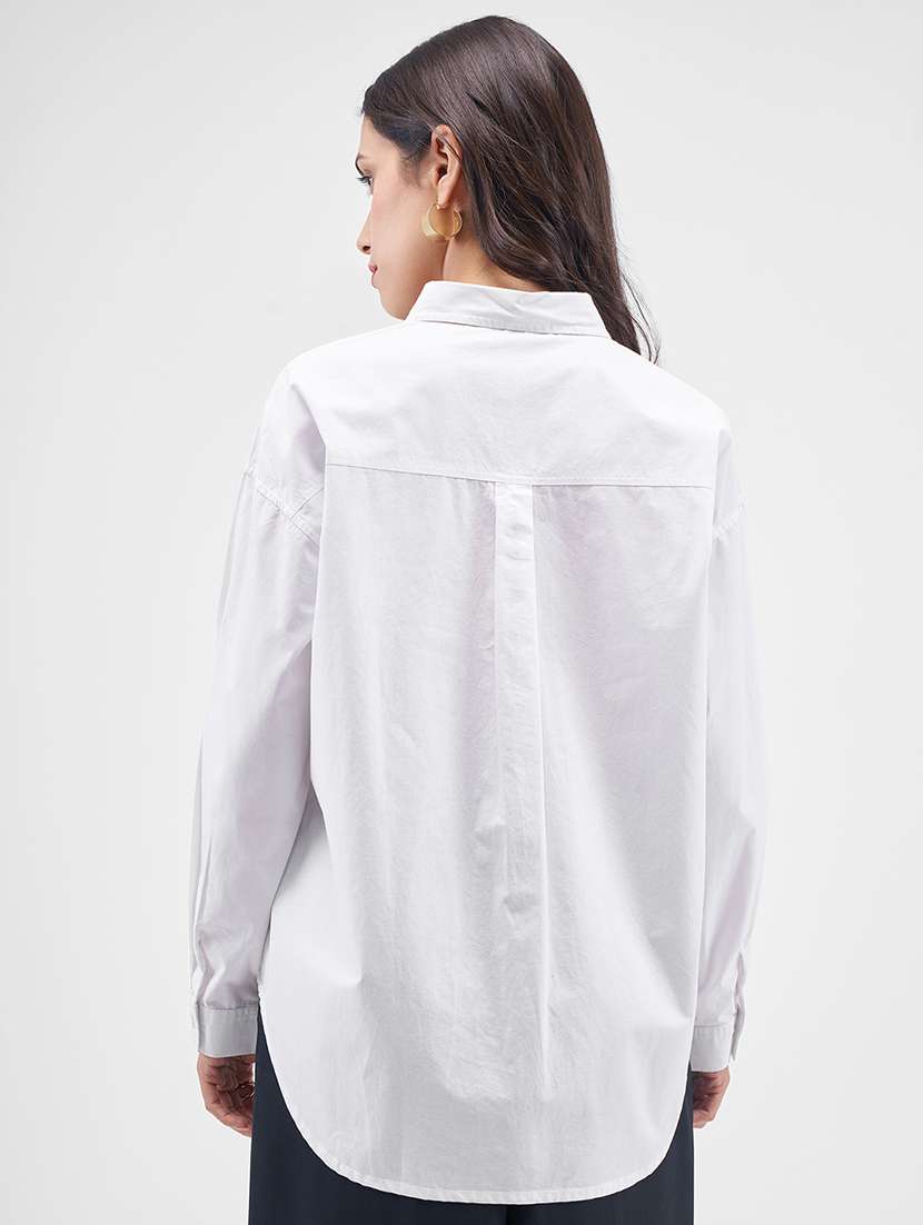 women solid long sleeves regular fit shirt - 22499151 -  Standard Image - 4