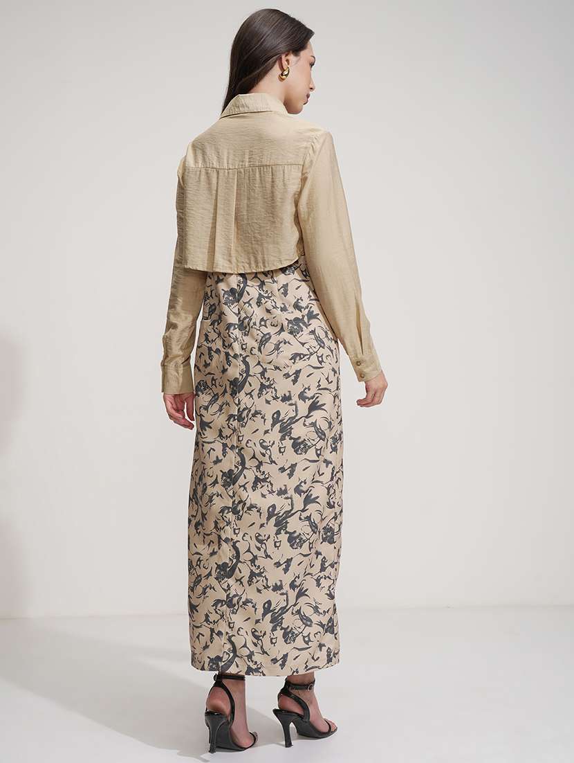 women printed a-line maxi dress - 22499177 -  Standard Image - 4