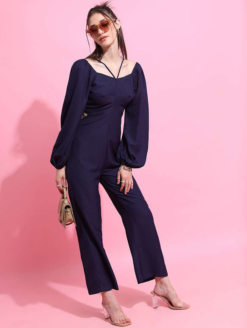 Women Solid Long Sleeves Full Leg Jumpsuit - 22499203 -  Standard Image - 4