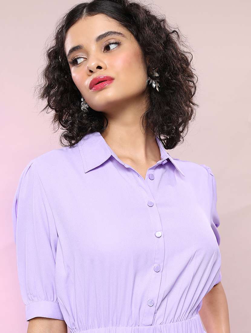 women solid short sleeves jumpsuit - 22499211 -  Standard Image - 1