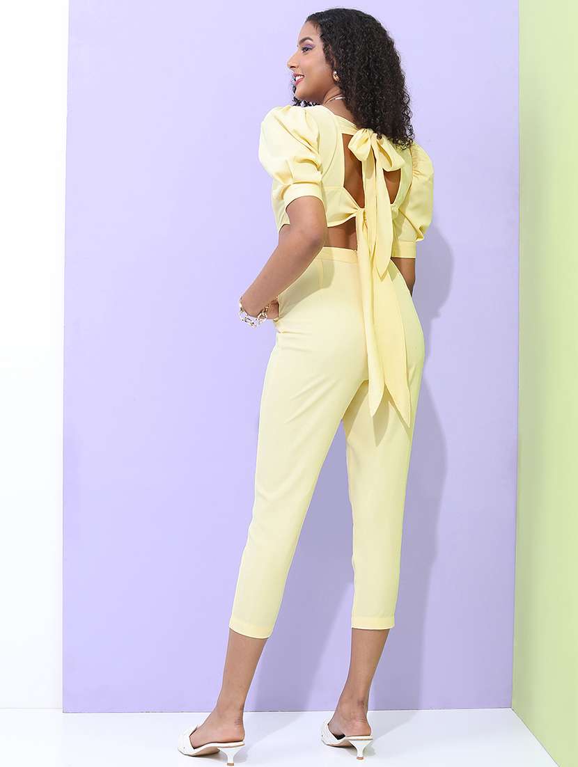 Women Solid Puff Sleeves Full Leg Jumpsuit - 22499226 -  Standard Image - 4