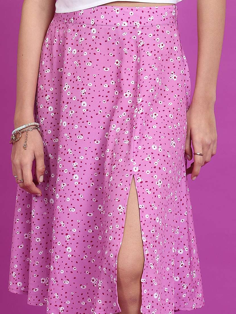 women floral printed mid rise a-line skirt - 22499272 -  Standard Image - 1