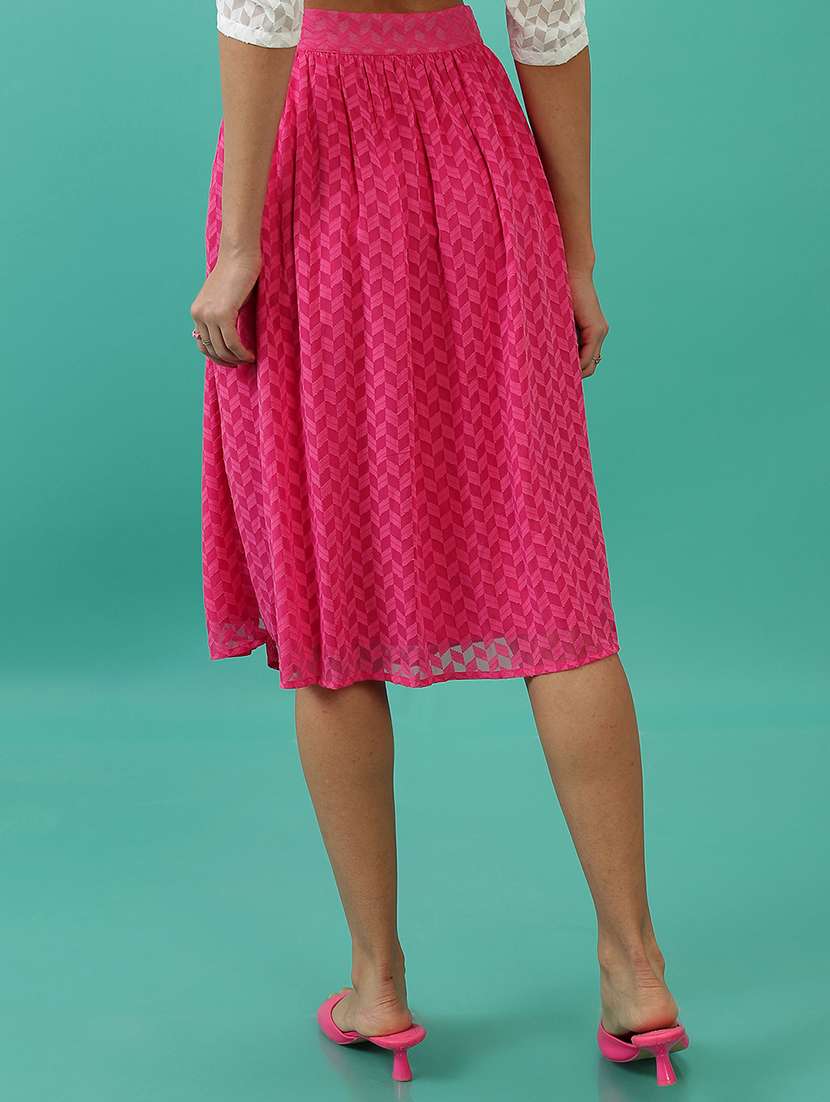 women self design high rise a-line skirt - 22499276 -  Standard Image - 4