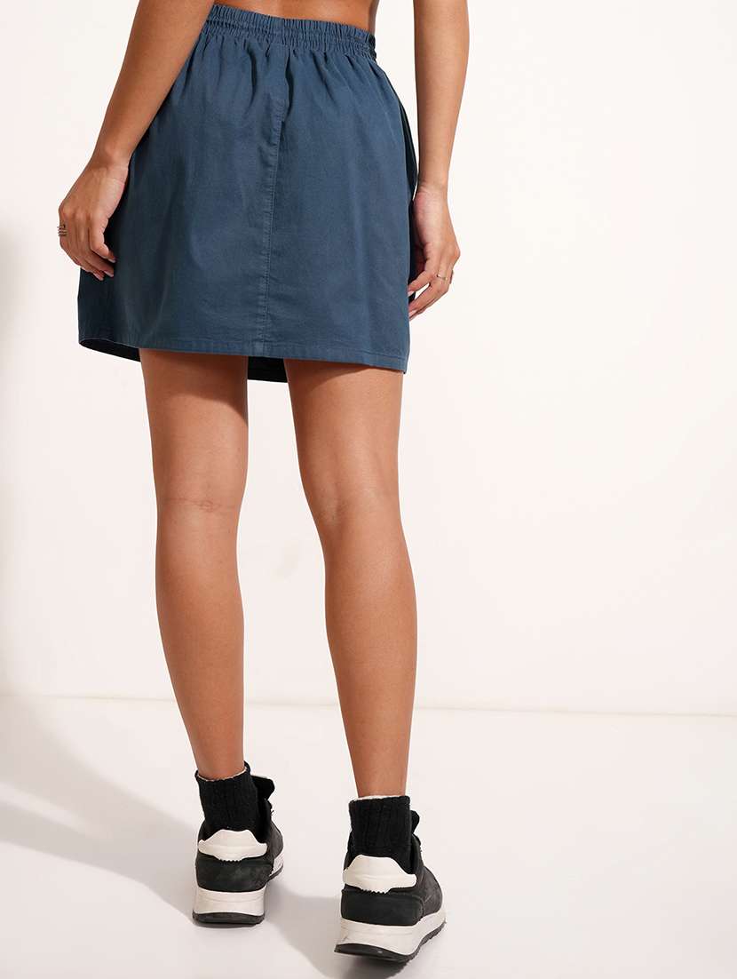 Women Solid Mid Rise Mini Cargo Skirt - 22499280 -  Standard Image - 4