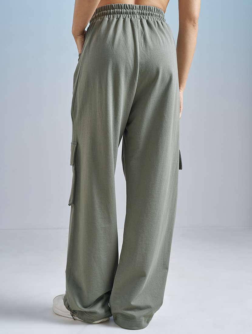 women solid high rise cargo pant - 22499295 -  Standard Image - 4