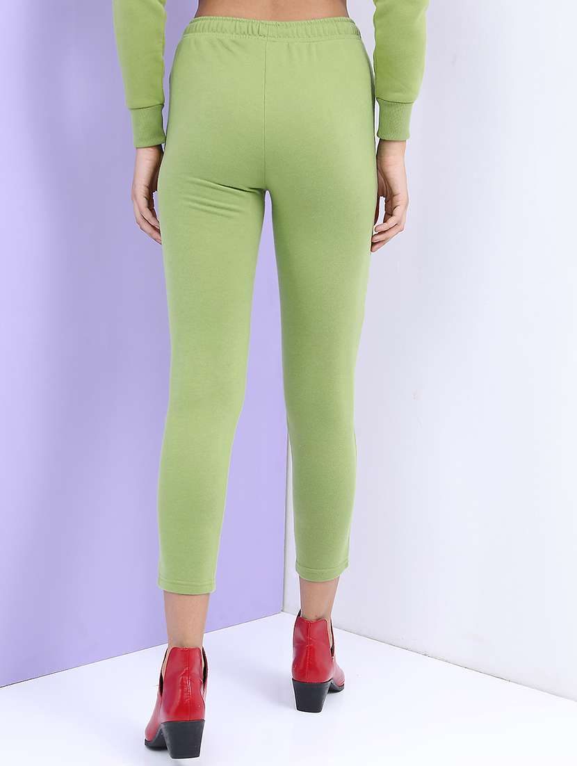 women solid mid rise skinny regular track pant - 22499309 -  Standard Image - 4